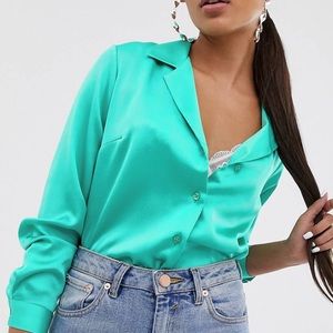 ASOS  Satin long sleeve button down